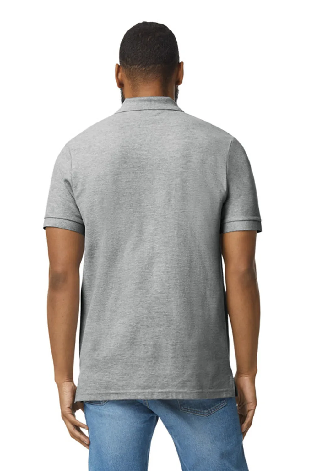 Gildan Mens Double Pique Short Sleeve Polo Shirt - Sport Grey  Affordable Clothing Gildan