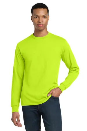 Gildan Mens DryBlend Moisture Wicking Long Sleeve Crewneck T-Shirt - Safety Green  Affordable Clothing Gildan