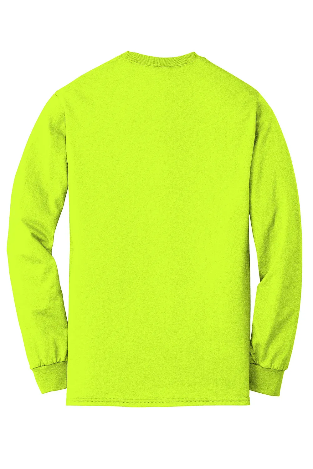 Gildan Mens DryBlend Moisture Wicking Long Sleeve Crewneck T-Shirt - Safety Green  Affordable Clothing Gildan