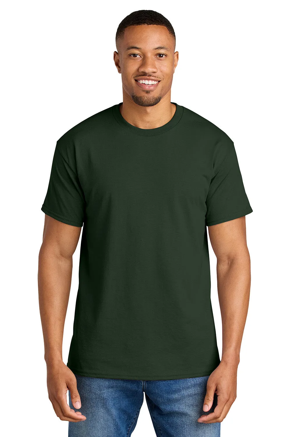 Gildan Mens DryBlend Moisture Wicking Short Sleeve Crewneck T-Shirt - Forest Green  Affordable Clothing Gildan