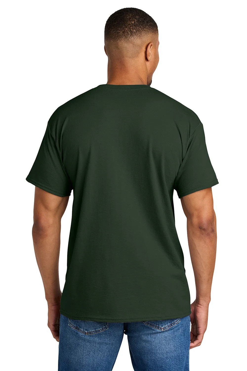 Gildan Mens DryBlend Moisture Wicking Short Sleeve Crewneck T-Shirt - Forest Green  Affordable Clothing Gildan