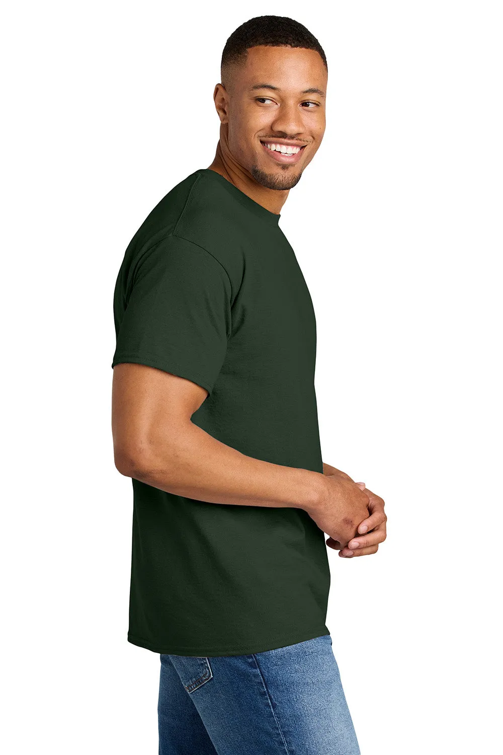 Gildan Mens DryBlend Moisture Wicking Short Sleeve Crewneck T-Shirt - Forest Green  Affordable Clothing Gildan