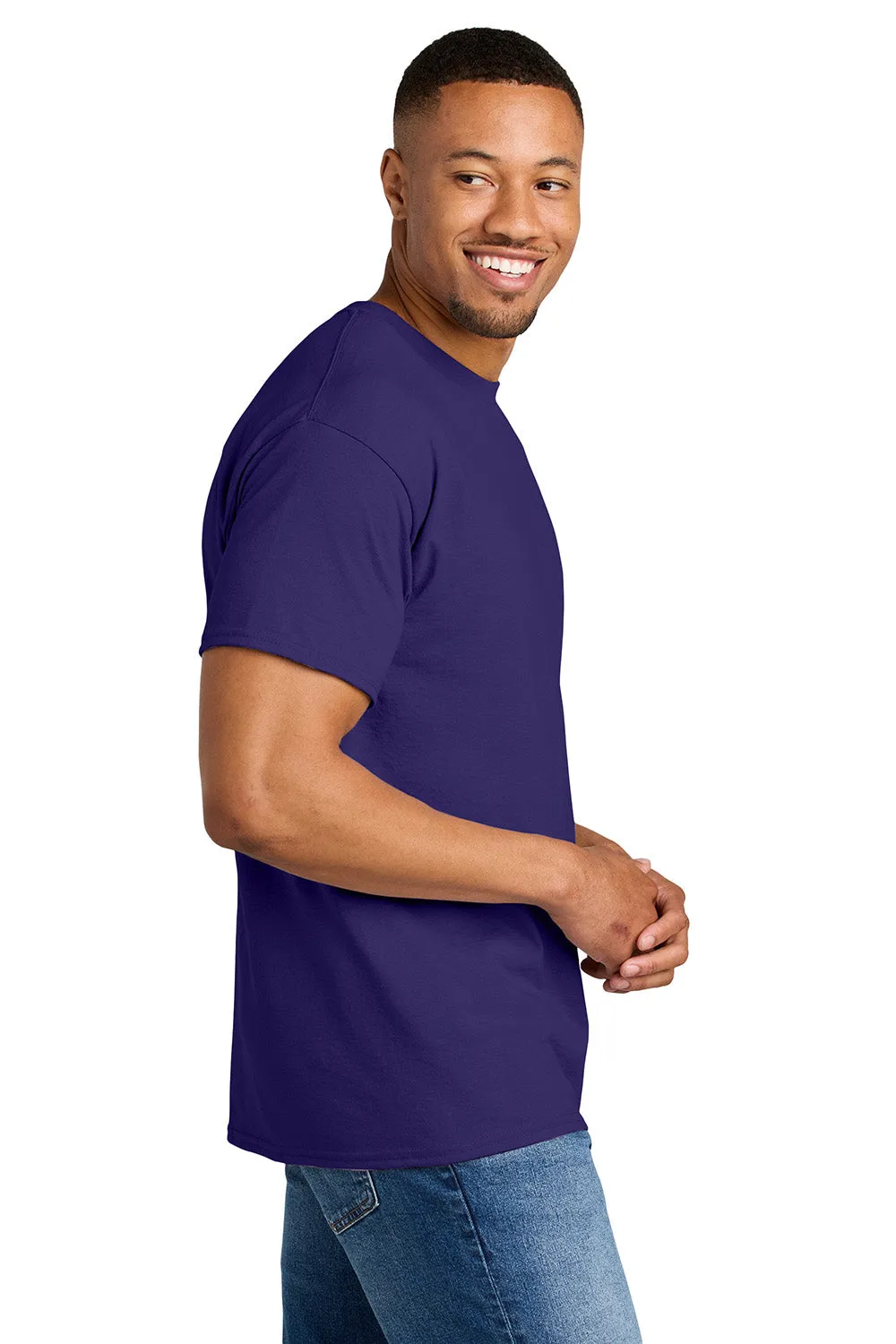Gildan Mens DryBlend Moisture Wicking Short Sleeve Crewneck T-Shirt - Purple  Affordable Clothing Gildan