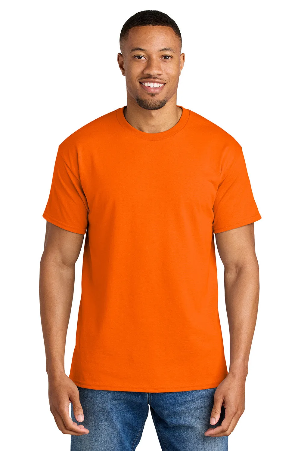 Gildan Mens DryBlend Moisture Wicking Short Sleeve Crewneck T-Shirt - Safety Orange  Affordable Clothing Gildan