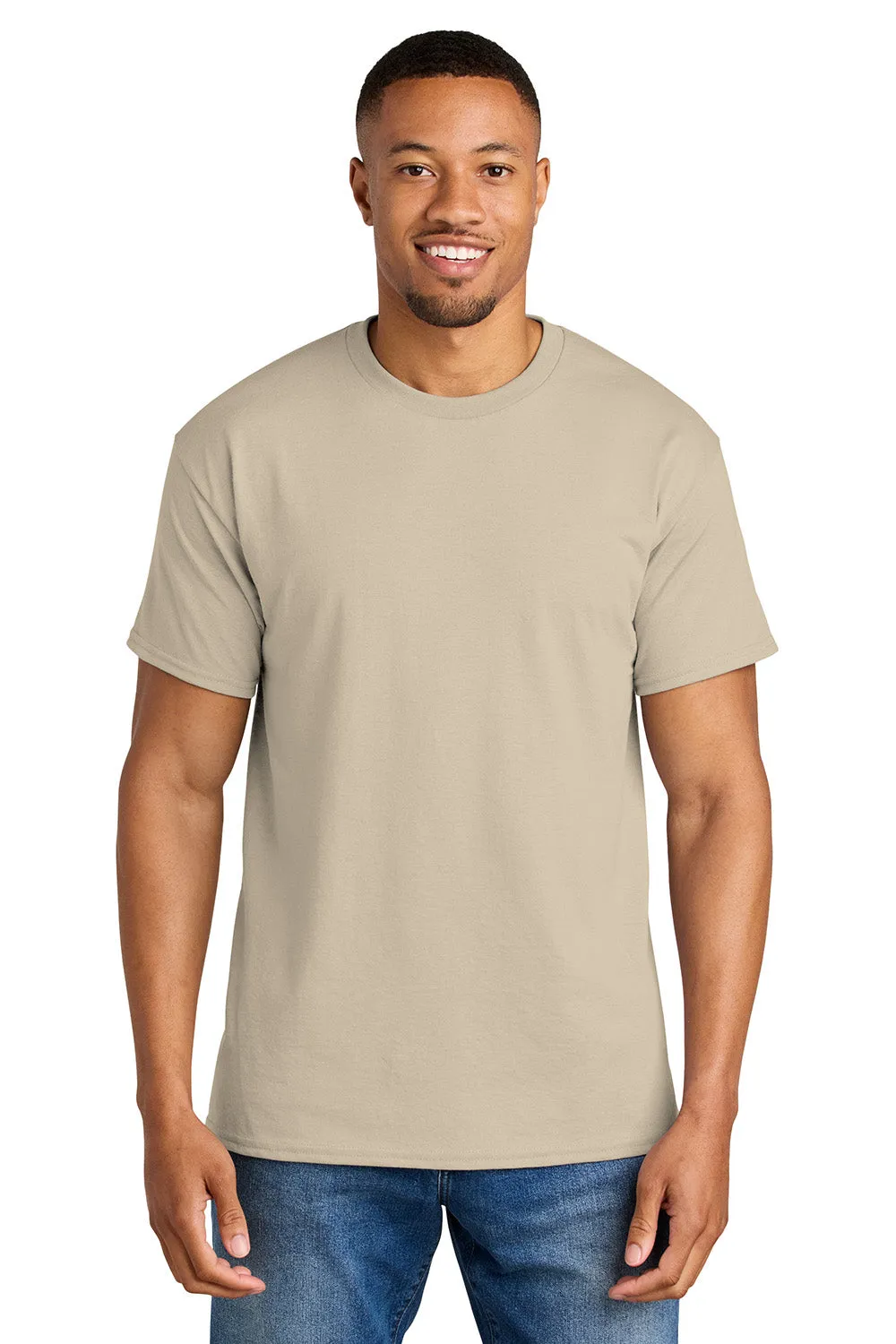 Gildan Mens DryBlend Moisture Wicking Short Sleeve Crewneck T-Shirt - Sand  Affordable Clothing Gildan