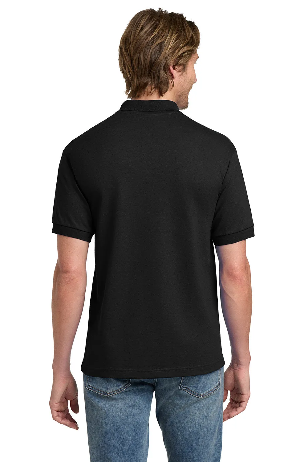 Gildan Mens DryBlend Moisture Wicking Short Sleeve Polo Shirt - Black  Affordable Clothing Gildan
