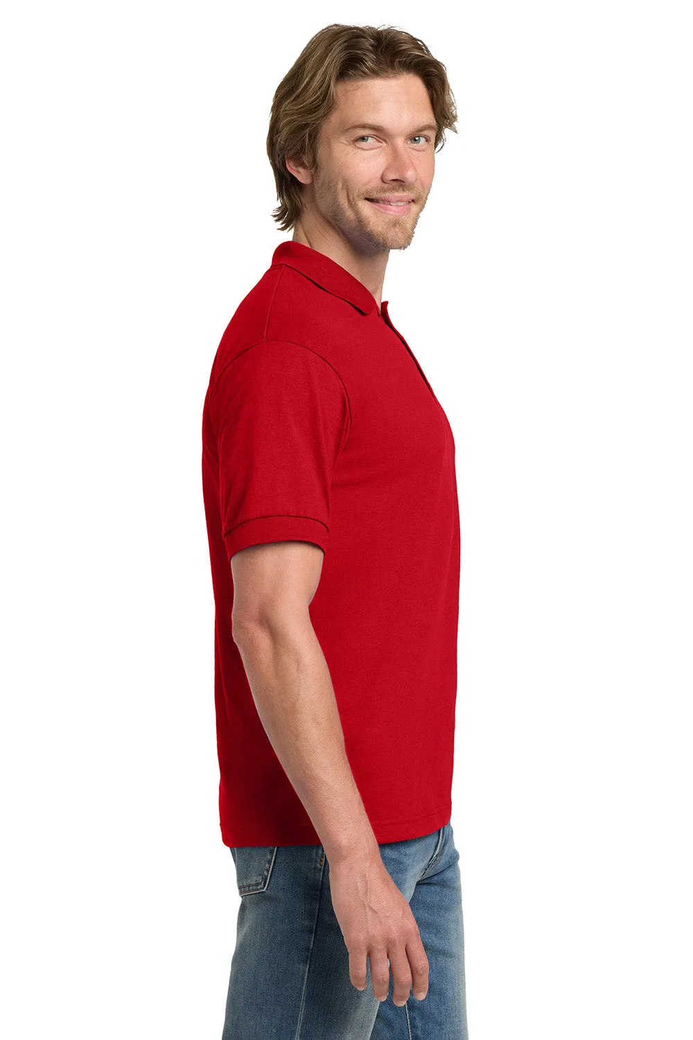 Gildan Mens DryBlend Moisture Wicking Short Sleeve Polo Shirt - Red  Affordable Clothing Gildan