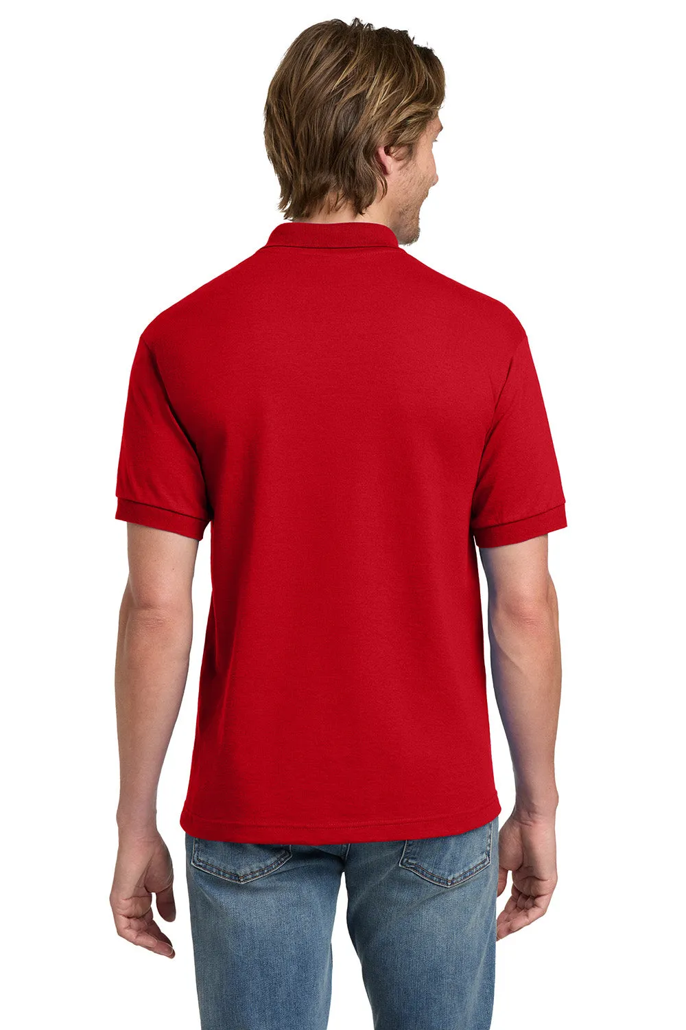 Gildan Mens DryBlend Moisture Wicking Short Sleeve Polo Shirt - Red  Affordable Clothing Gildan