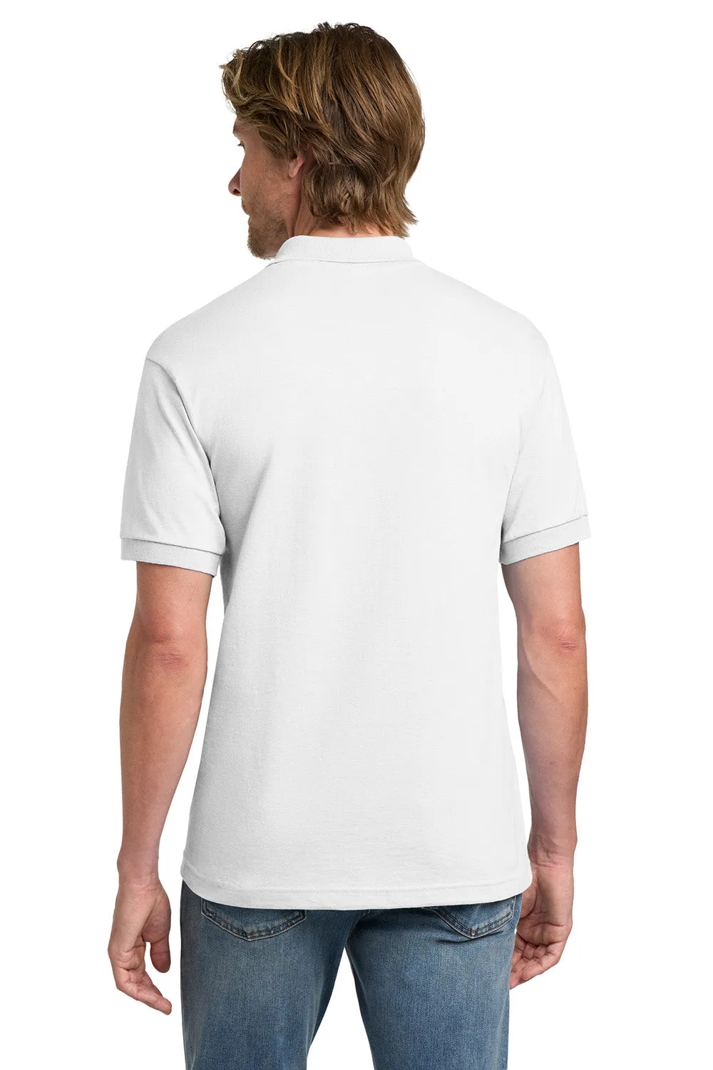 Gildan Mens DryBlend Moisture Wicking Short Sleeve Polo Shirt - White  Affordable Clothing Gildan
