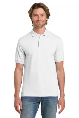 Gildan Mens DryBlend Moisture Wicking Short Sleeve Polo Shirt - White  Affordable Clothing Gildan