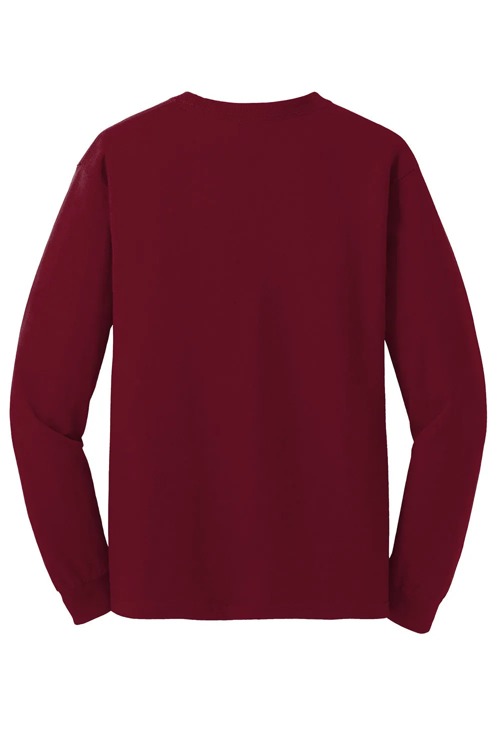 Gildan Mens Long Sleeve Crewneck T-Shirt - Cardinal Red  Affordable Clothing Gildan