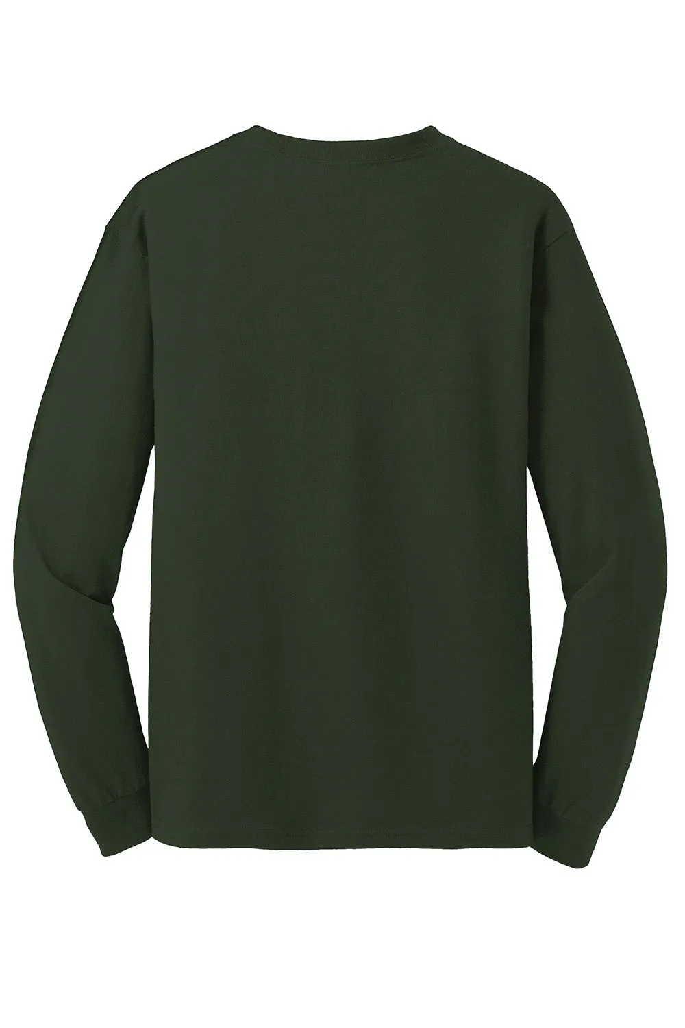Gildan Mens Long Sleeve Crewneck T-Shirt - Forest Green  Affordable Clothing Gildan