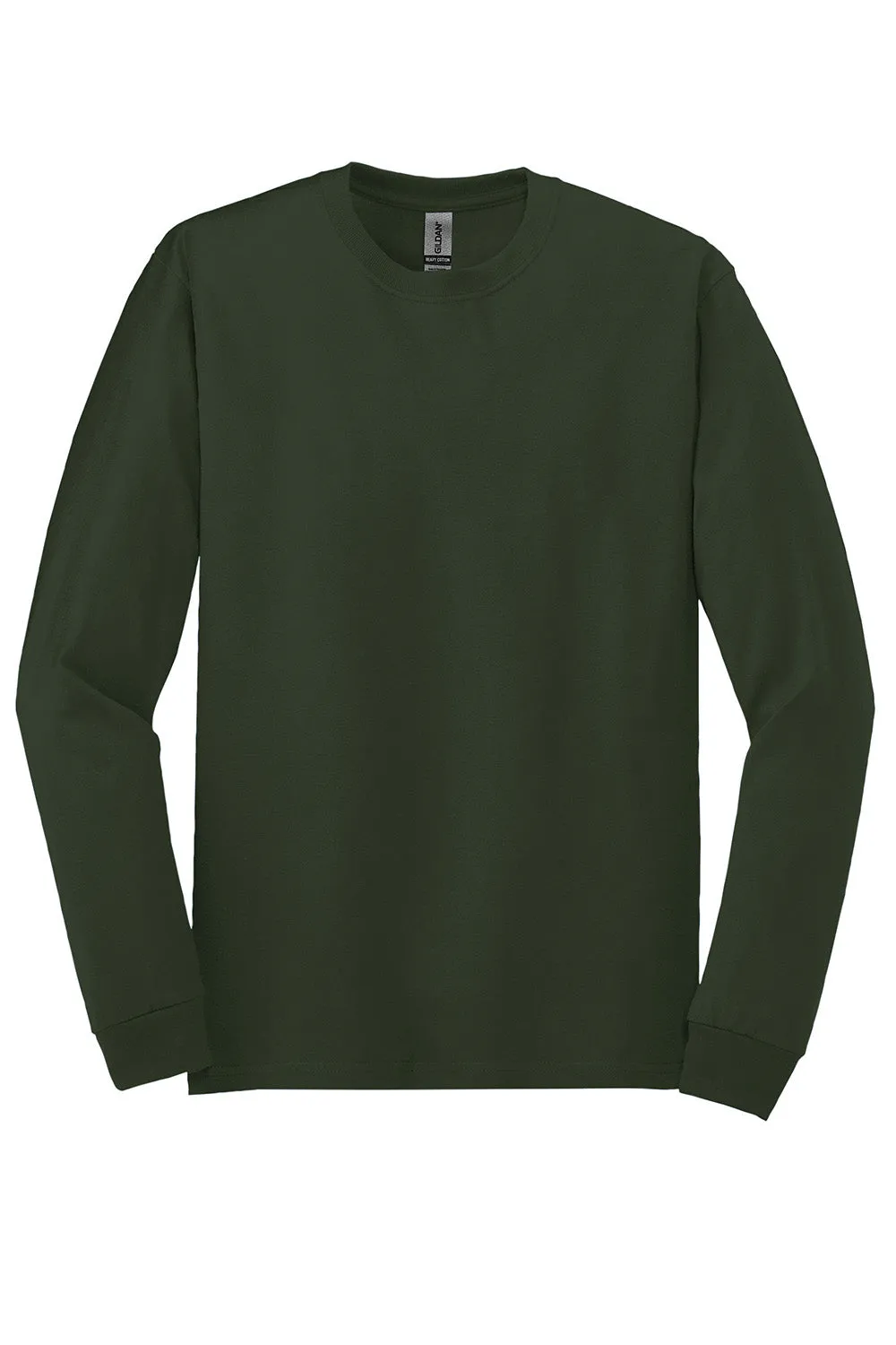 Gildan Mens Long Sleeve Crewneck T-Shirt - Forest Green  Affordable Clothing Gildan