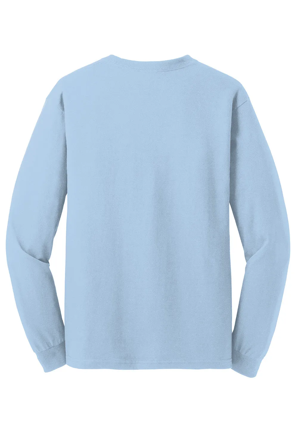 Gildan Mens Long Sleeve Crewneck T-Shirt - Light Blue  Affordable Clothing Gildan