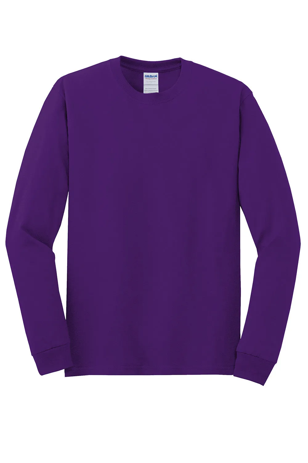 Gildan Mens Long Sleeve Crewneck T-Shirt - Purple  Affordable Clothing Gildan