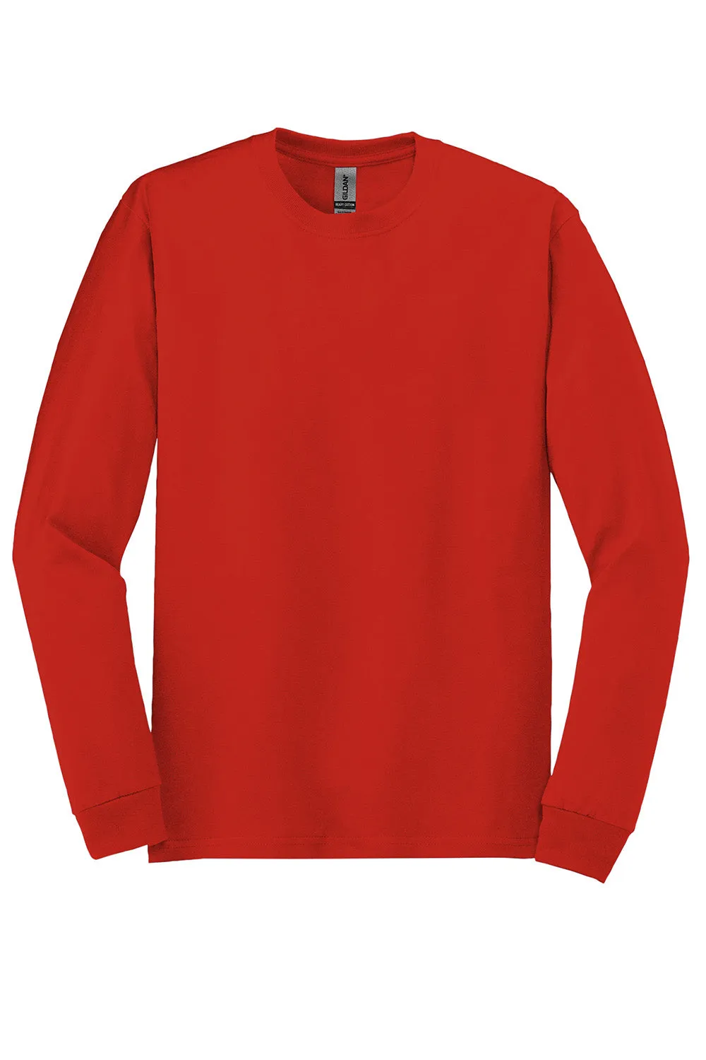Gildan Mens Long Sleeve Crewneck T-Shirt - Red  Affordable Clothing Gildan