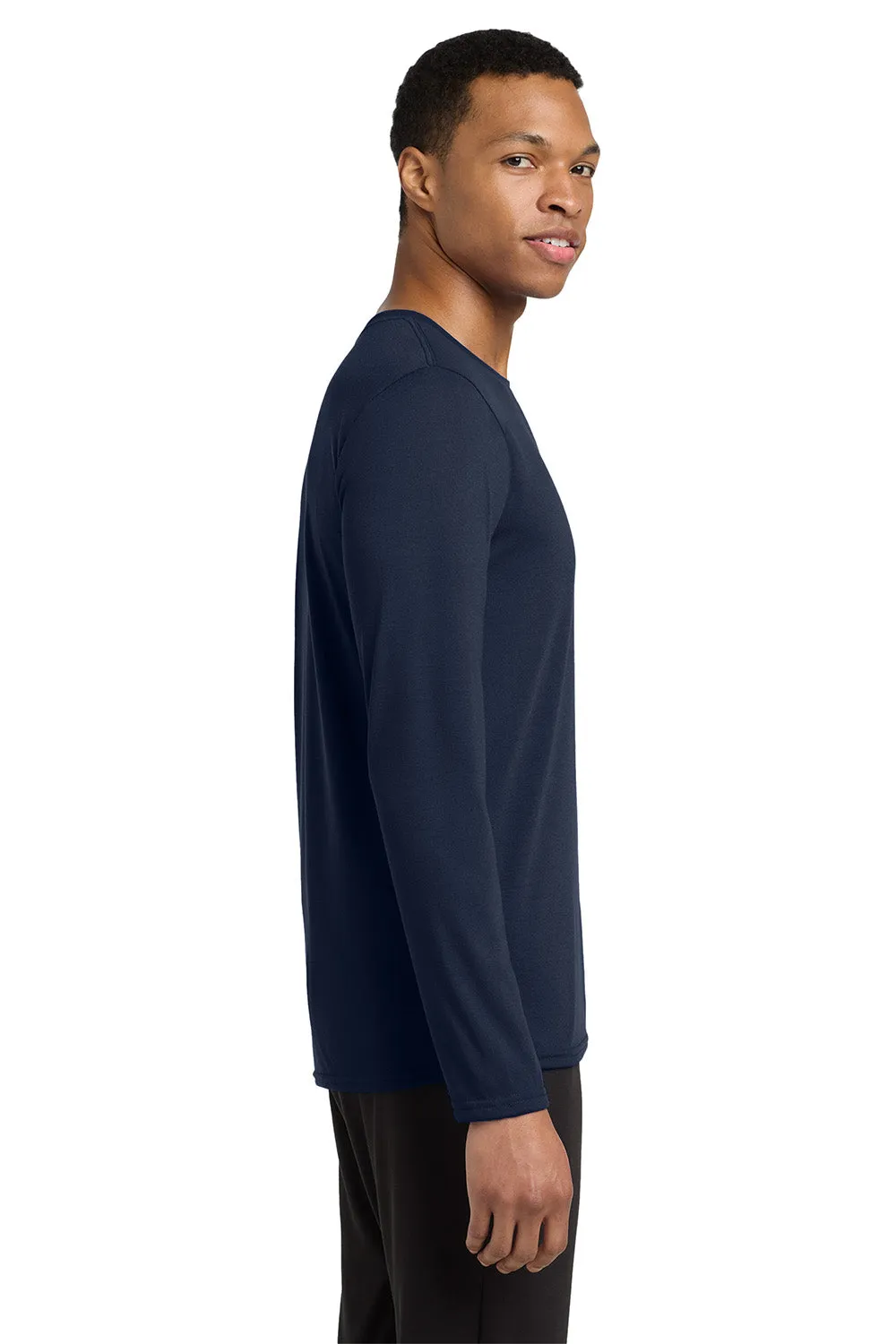 Gildan Mens Performance Jersey Moisture Wicking Long Sleeve Crewneck T-Shirt - Navy Blue  Affordable Clothing Gildan