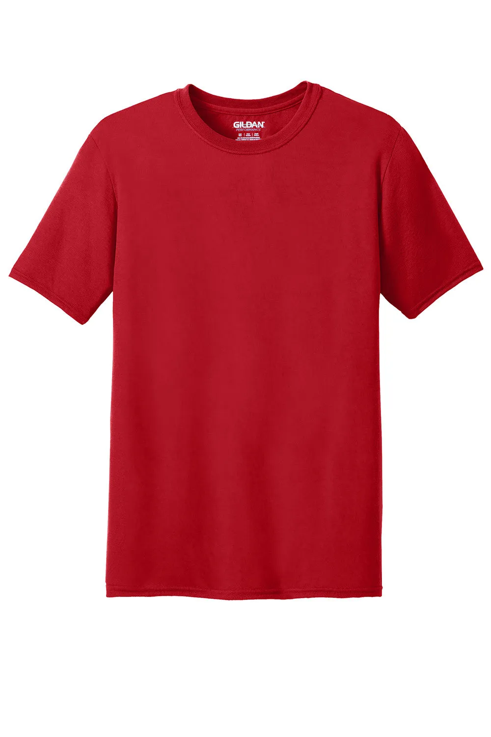 Gildan Mens Performance Jersey Moisture Wicking Short Sleeve Crewneck T-Shirt - Red  Affordable Clothing Gildan
