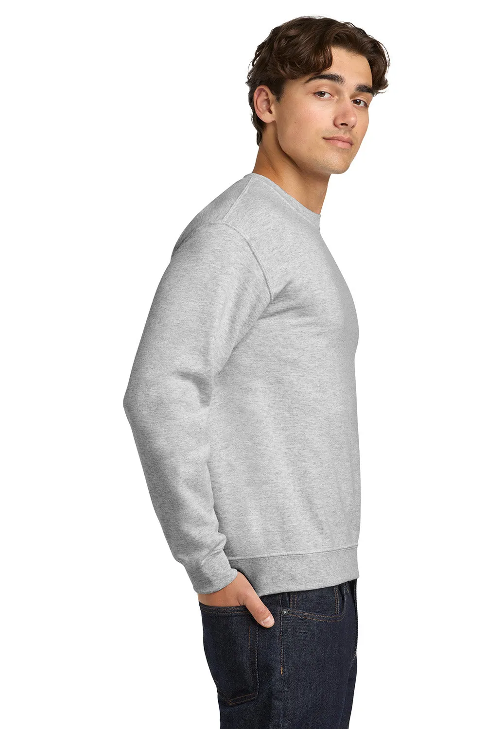 Gildan Mens Pill Resistant Fleece Crewneck Sweatshirt - Ash Grey  Affordable Clothing Gildan