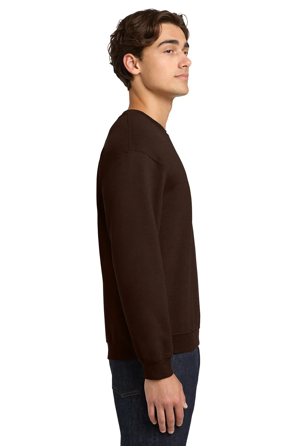 Gildan Mens Pill Resistant Fleece Crewneck Sweatshirt - Dark Chocolate Brown  Affordable Clothing Gildan