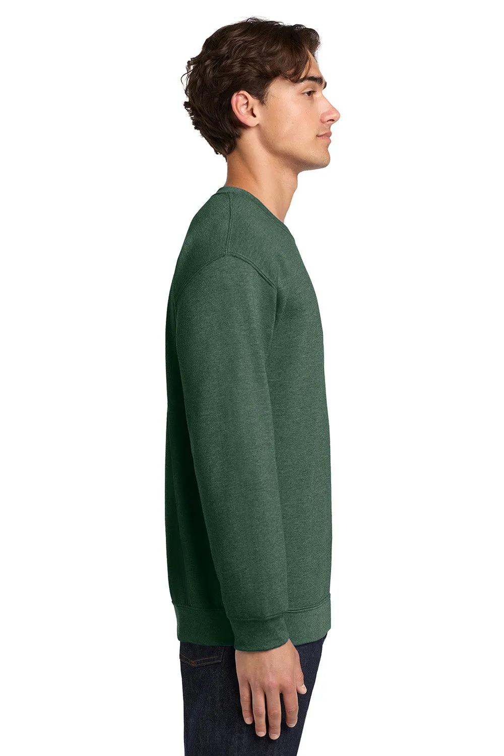 Gildan Mens Pill Resistant Fleece Crewneck Sweatshirt - Heather Dark Green  Affordable Clothing Gildan