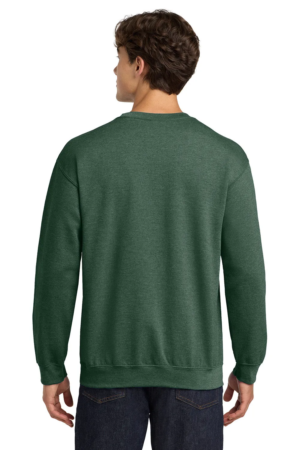 Gildan Mens Pill Resistant Fleece Crewneck Sweatshirt - Heather Dark Green  Affordable Clothing Gildan