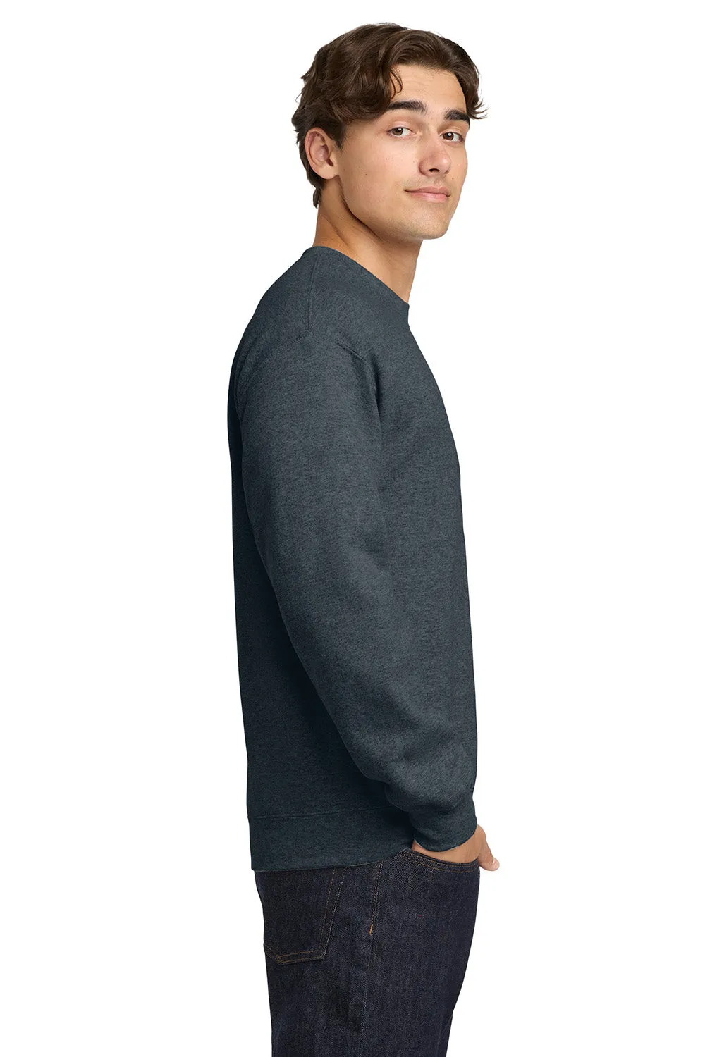 Gildan Mens Pill Resistant Fleece Crewneck Sweatshirt - Heather Dark Grey  Affordable Clothing Gildan