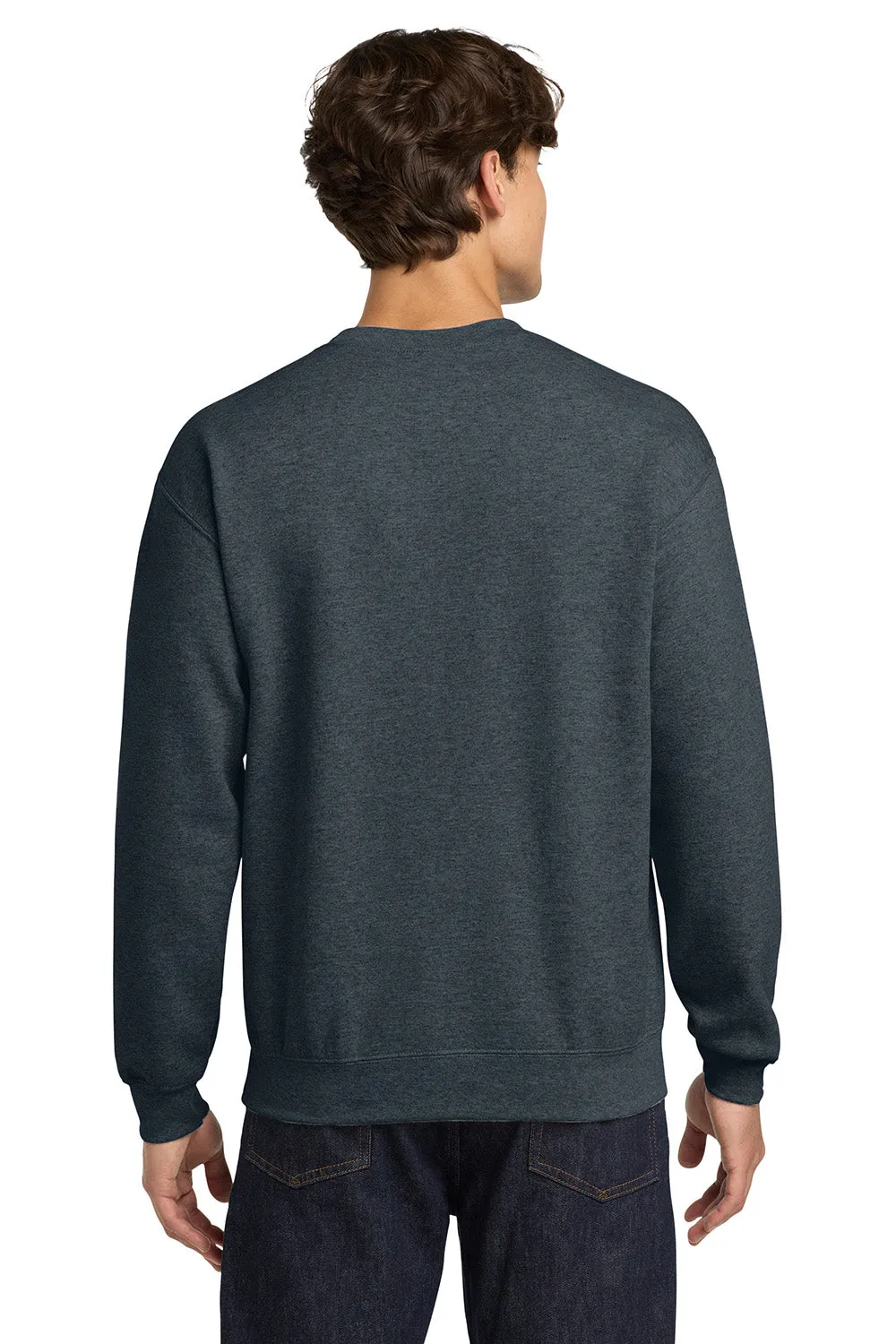Gildan Mens Pill Resistant Fleece Crewneck Sweatshirt - Heather Dark Grey  Affordable Clothing Gildan