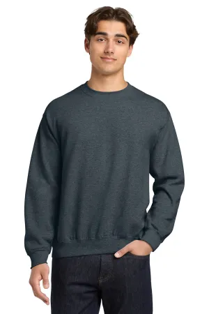 Gildan Mens Pill Resistant Fleece Crewneck Sweatshirt - Heather Dark Grey  Affordable Clothing Gildan