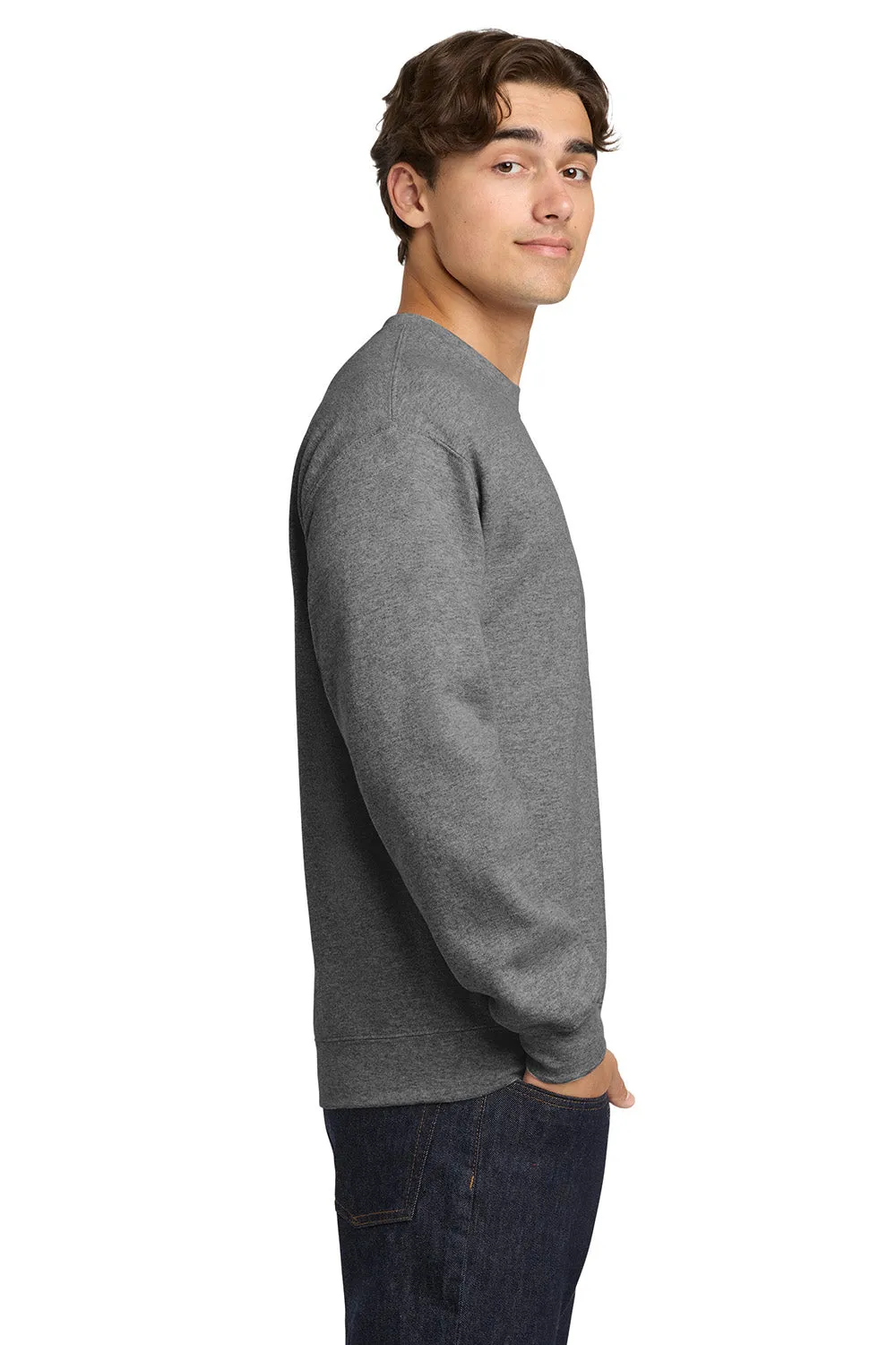 Gildan Mens Pill Resistant Fleece Crewneck Sweatshirt - Heather Graphite Grey  Affordable Clothing Gildan
