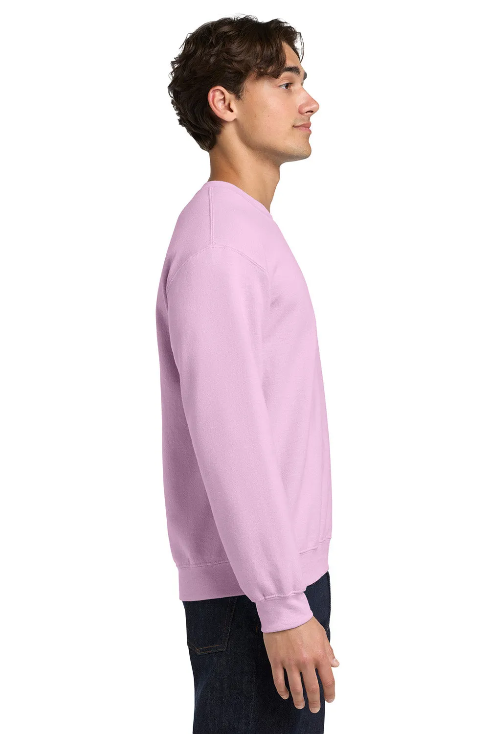 Gildan Mens Pill Resistant Fleece Crewneck Sweatshirt - Light Pink  Affordable Clothing Gildan