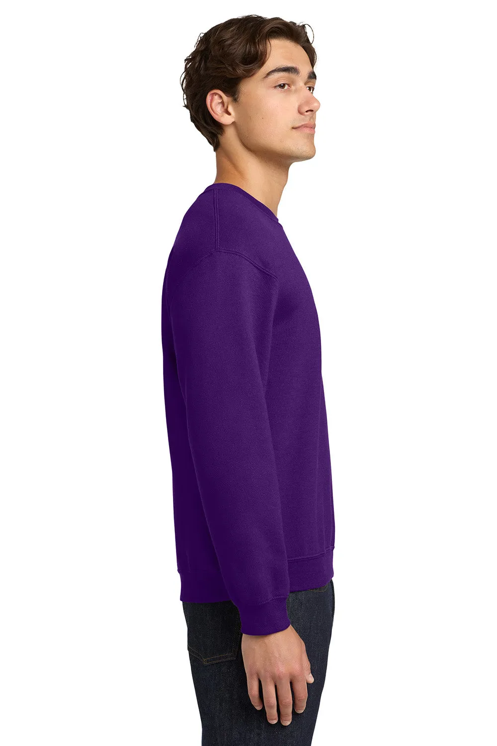 Gildan Mens Pill Resistant Fleece Crewneck Sweatshirt - Purple  Affordable Clothing Gildan