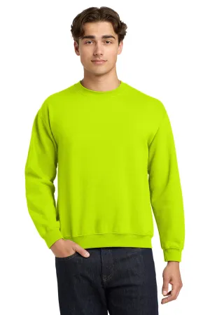 Gildan Mens Pill Resistant Fleece Crewneck Sweatshirt - Safety Green  Affordable Clothing Gildan