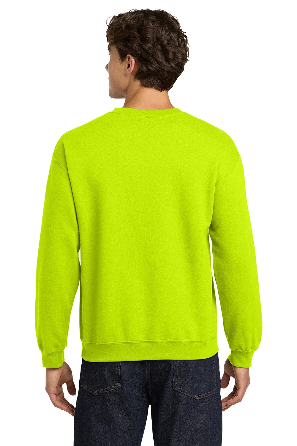 Gildan Mens Pill Resistant Fleece Crewneck Sweatshirt - Safety Green  Affordable Clothing Gildan