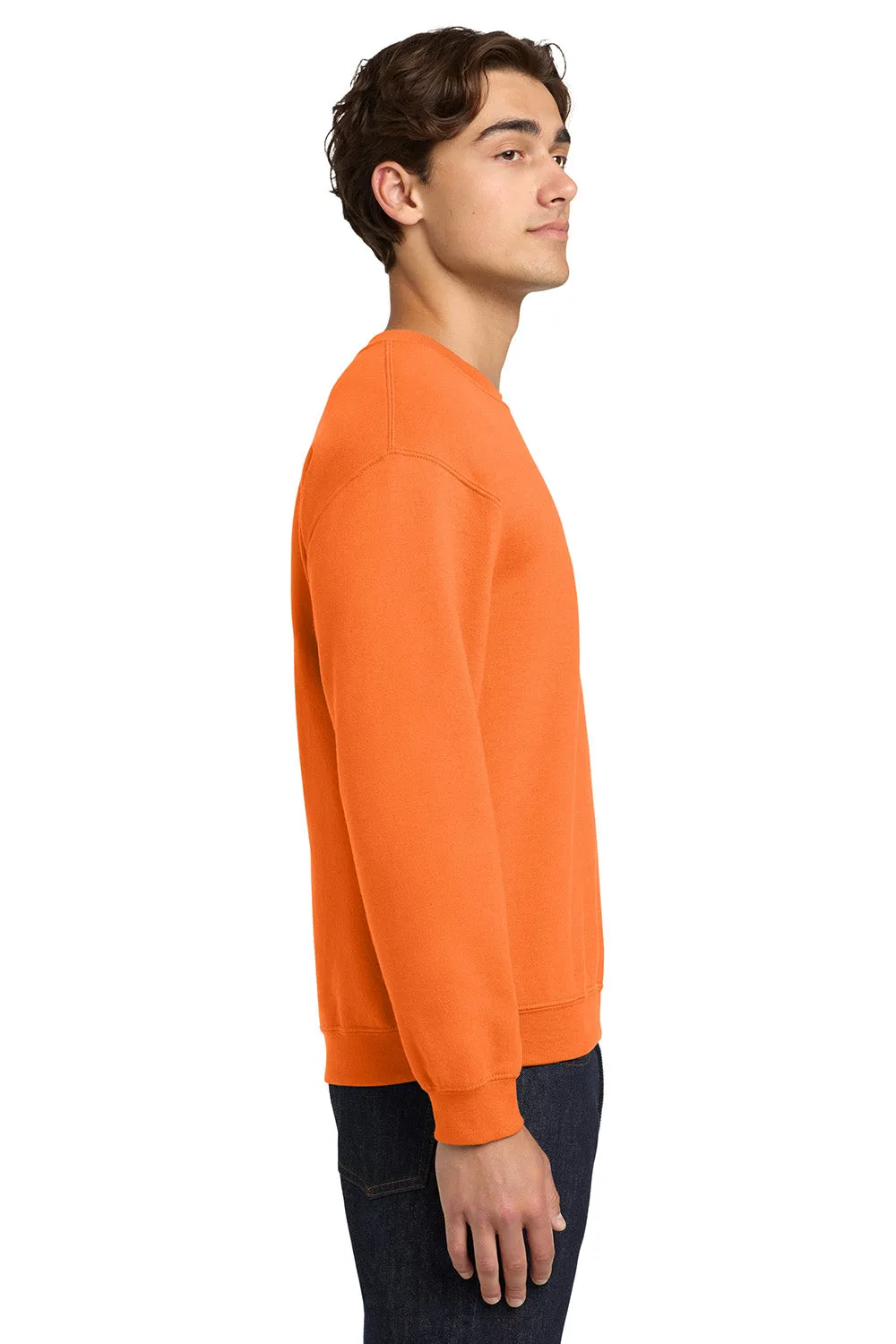 Gildan Mens Pill Resistant Fleece Crewneck Sweatshirt - Safety Orange  Affordable Clothing Gildan