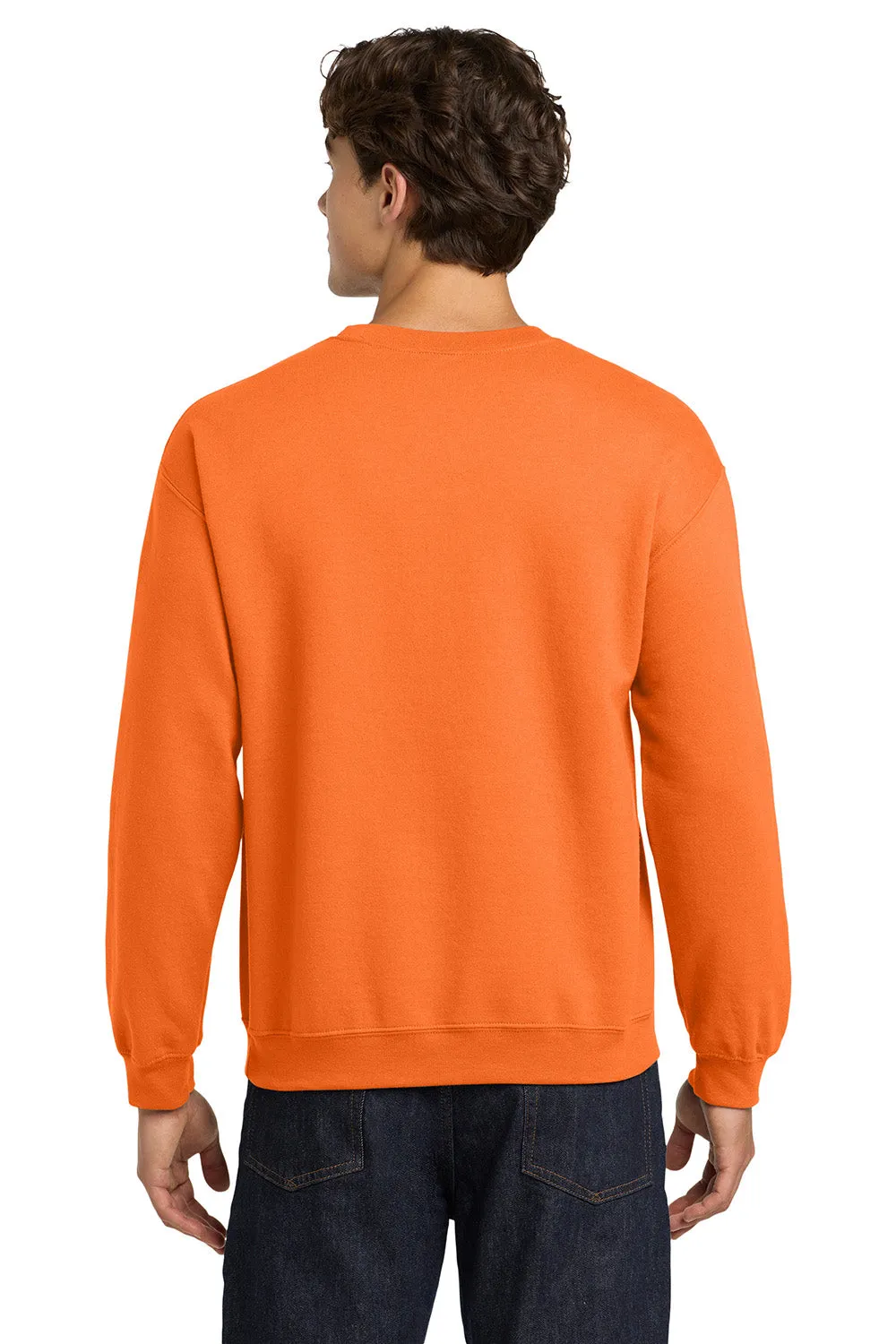 Gildan Mens Pill Resistant Fleece Crewneck Sweatshirt - Safety Orange  Affordable Clothing Gildan