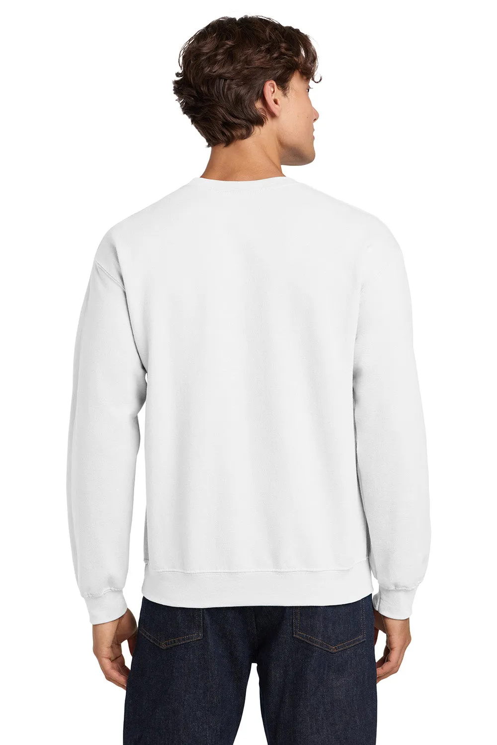Gildan Mens Pill Resistant Fleece Crewneck Sweatshirt - White  Affordable Clothing Gildan