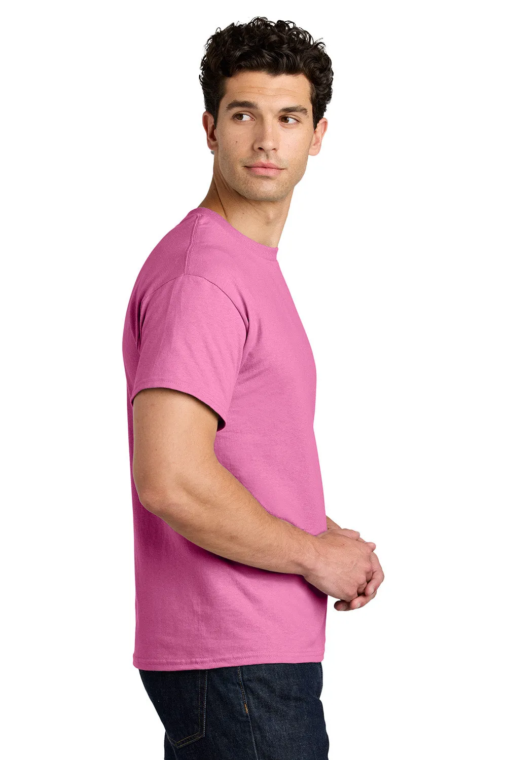 Gildan Mens Short Sleeve Crewneck T-Shirt - Azalea Pink  Affordable Clothing Gildan