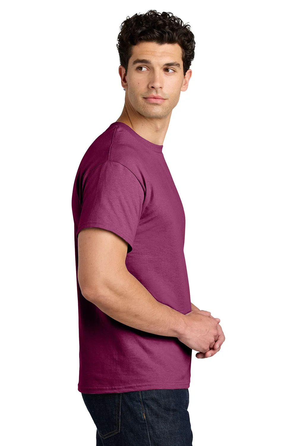 Gildan Mens Short Sleeve Crewneck T-Shirt - Berry  Affordable Clothing Gildan
