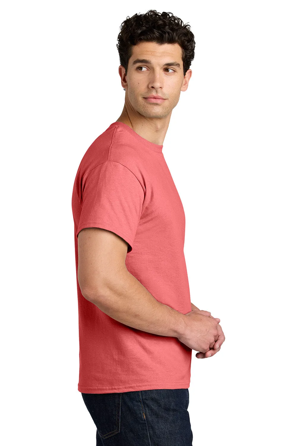 Gildan Mens Short Sleeve Crewneck T-Shirt - Coral Silk  Affordable Clothing Gildan
