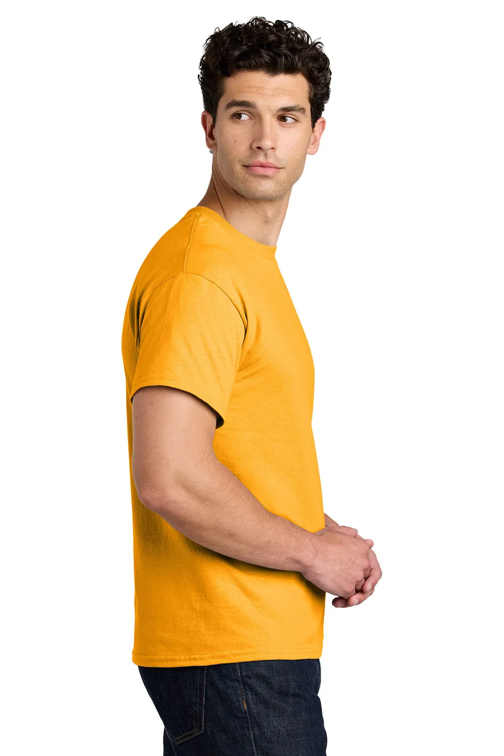 Gildan Mens Short Sleeve Crewneck T-Shirt - Gold  Affordable Clothing Gildan