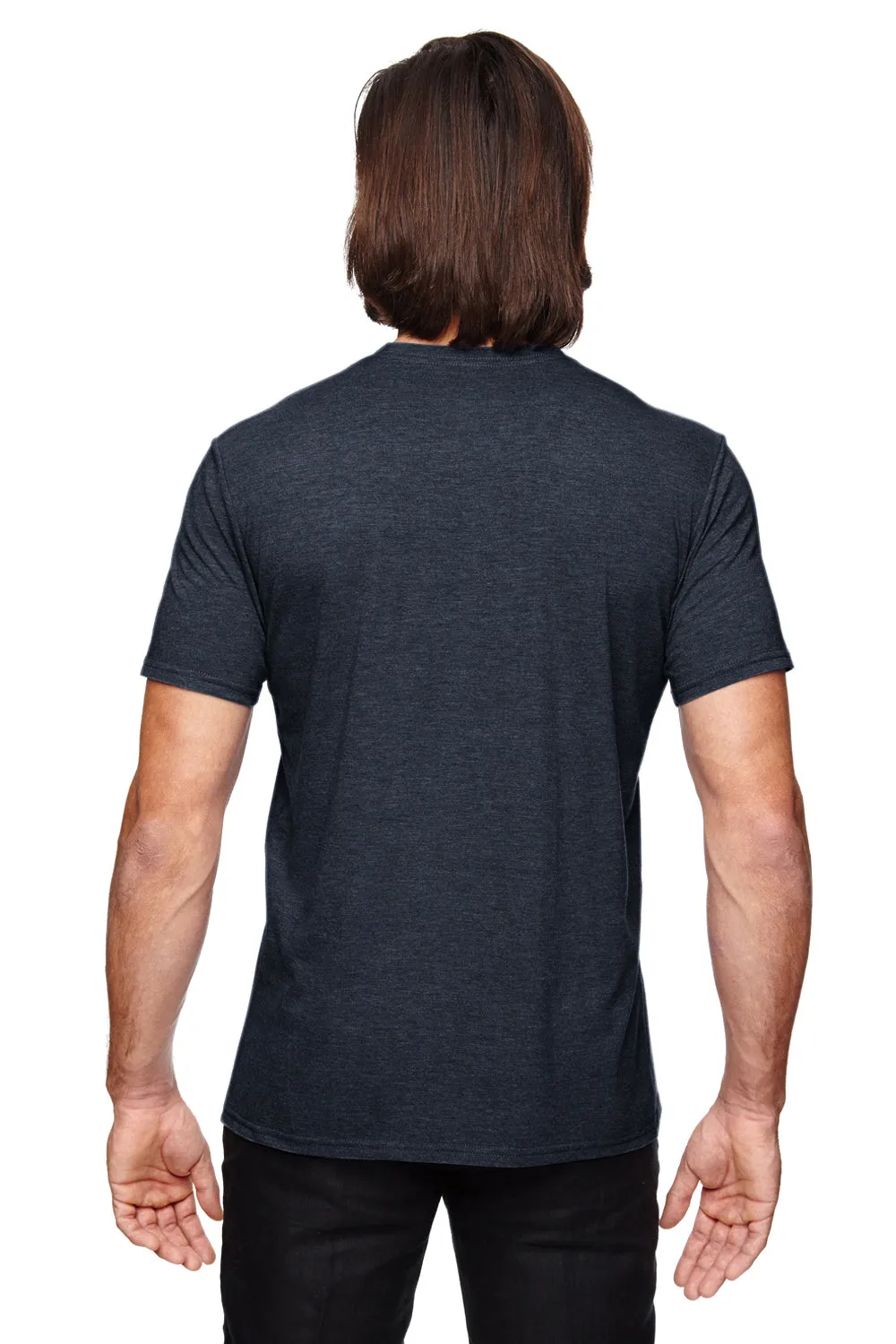 Gildan Mens Short Sleeve Crewneck T-Shirt - Heather Navy Blue  Affordable Clothing Gildan