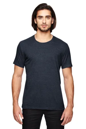 Gildan Mens Short Sleeve Crewneck T-Shirt - Heather Navy Blue  Affordable Clothing Gildan