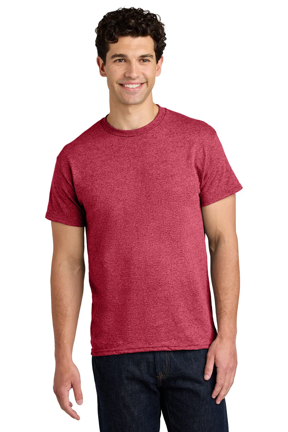 Gildan Mens Short Sleeve Crewneck T-Shirt - Heather Red  Affordable Clothing Gildan