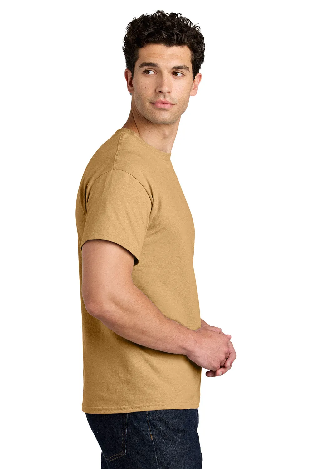 Gildan Mens Short Sleeve Crewneck T-Shirt - Old Gold  Affordable Clothing Gildan