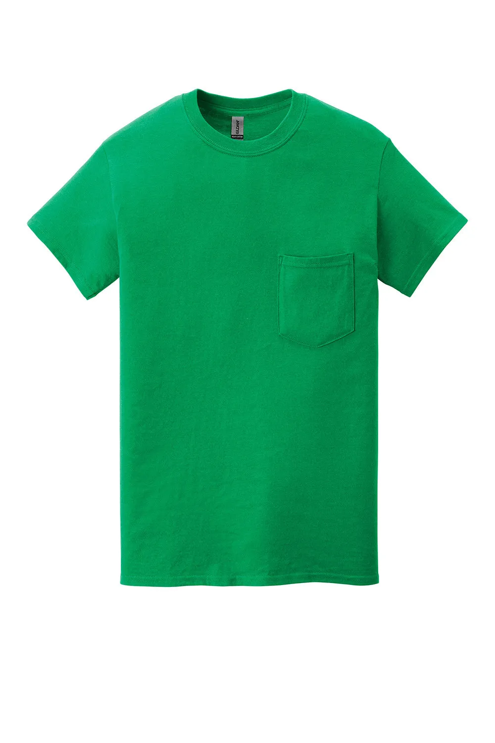 Gildan Mens Short Sleeve Crewneck T-Shirt w/ Pocket - Irish Green  Affordable Clothing Gildan
