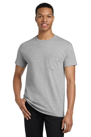 Gildan Mens Short Sleeve Crewneck T-Shirt w/ Pocket - Sport Grey  Affordable Clothing Gildan