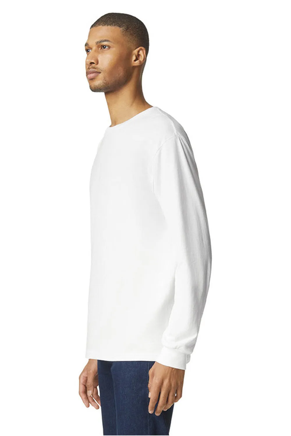 Gildan Mens Softstyle CVC Long Sleeve Crewneck T-Shirt - White  Affordable Clothing Gildan