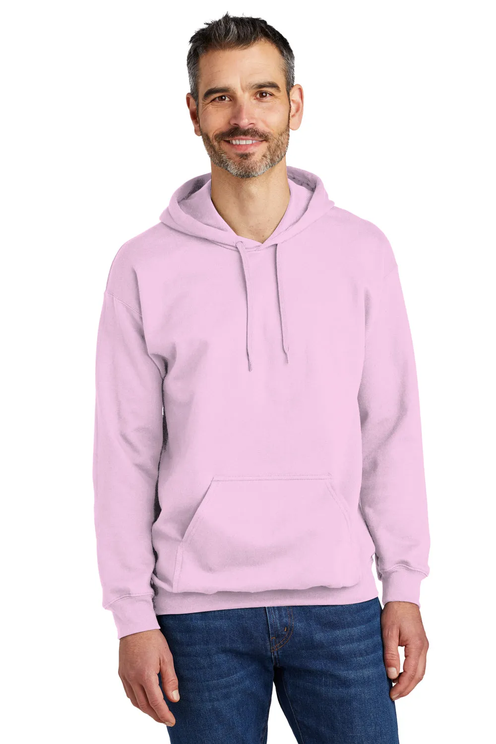 Gildan Mens Softstyle Hooded Sweatshirt Hoodie w/ Pouch Pocket - Light Pink  Affordable Clothing Gildan