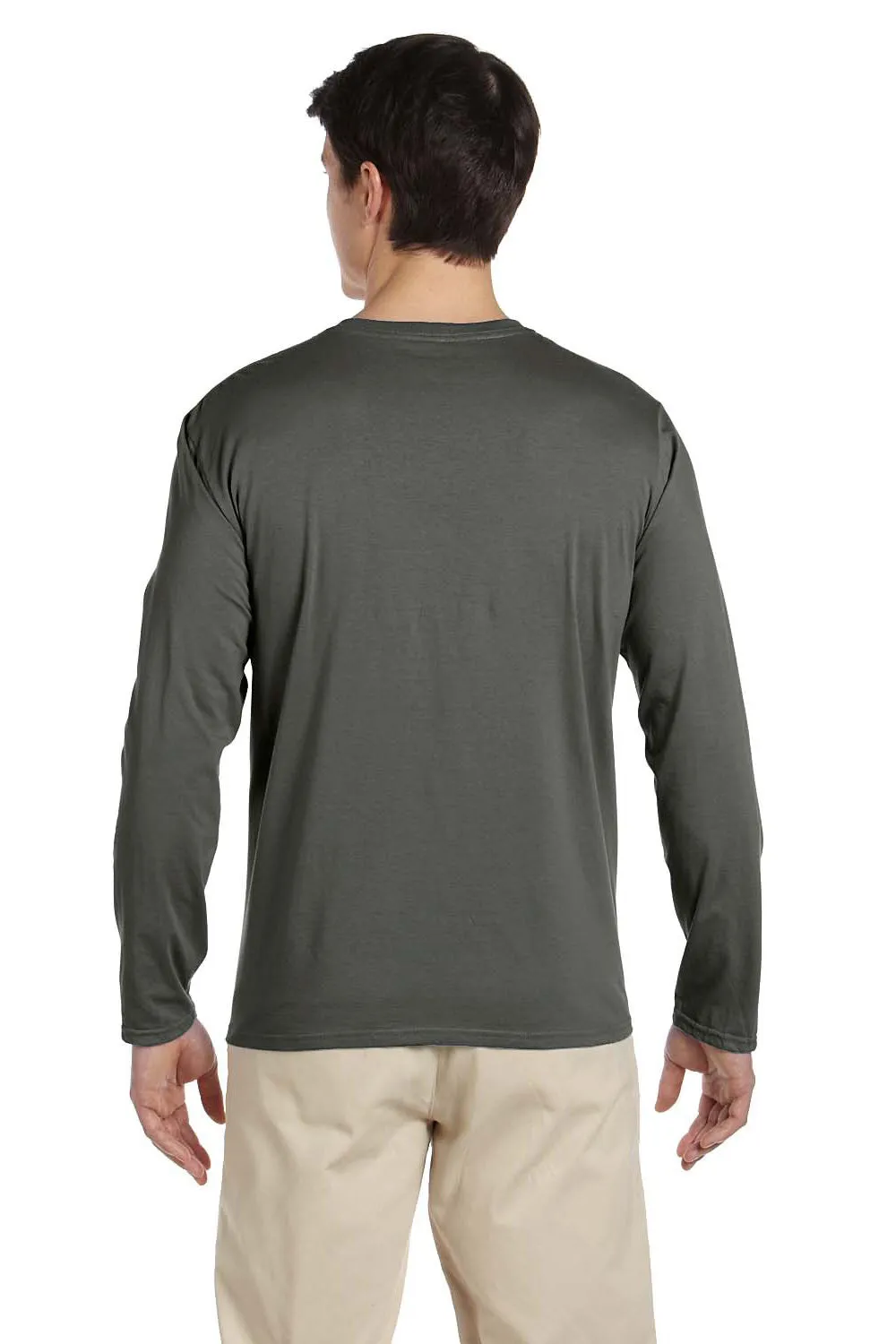 Gildan Mens Softstyle Long Sleeve Crewneck T-Shirt - Military Green  Affordable Clothing Gildan